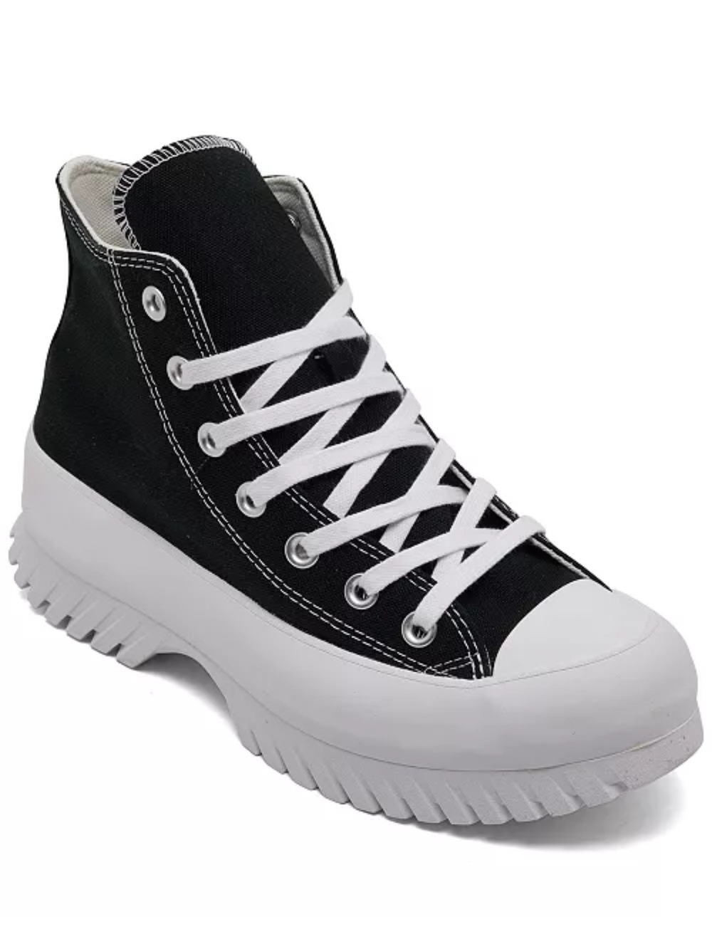 Converse Women (UNISEX) Black & White Platform High Top Sneaker - Picture 3 of 8